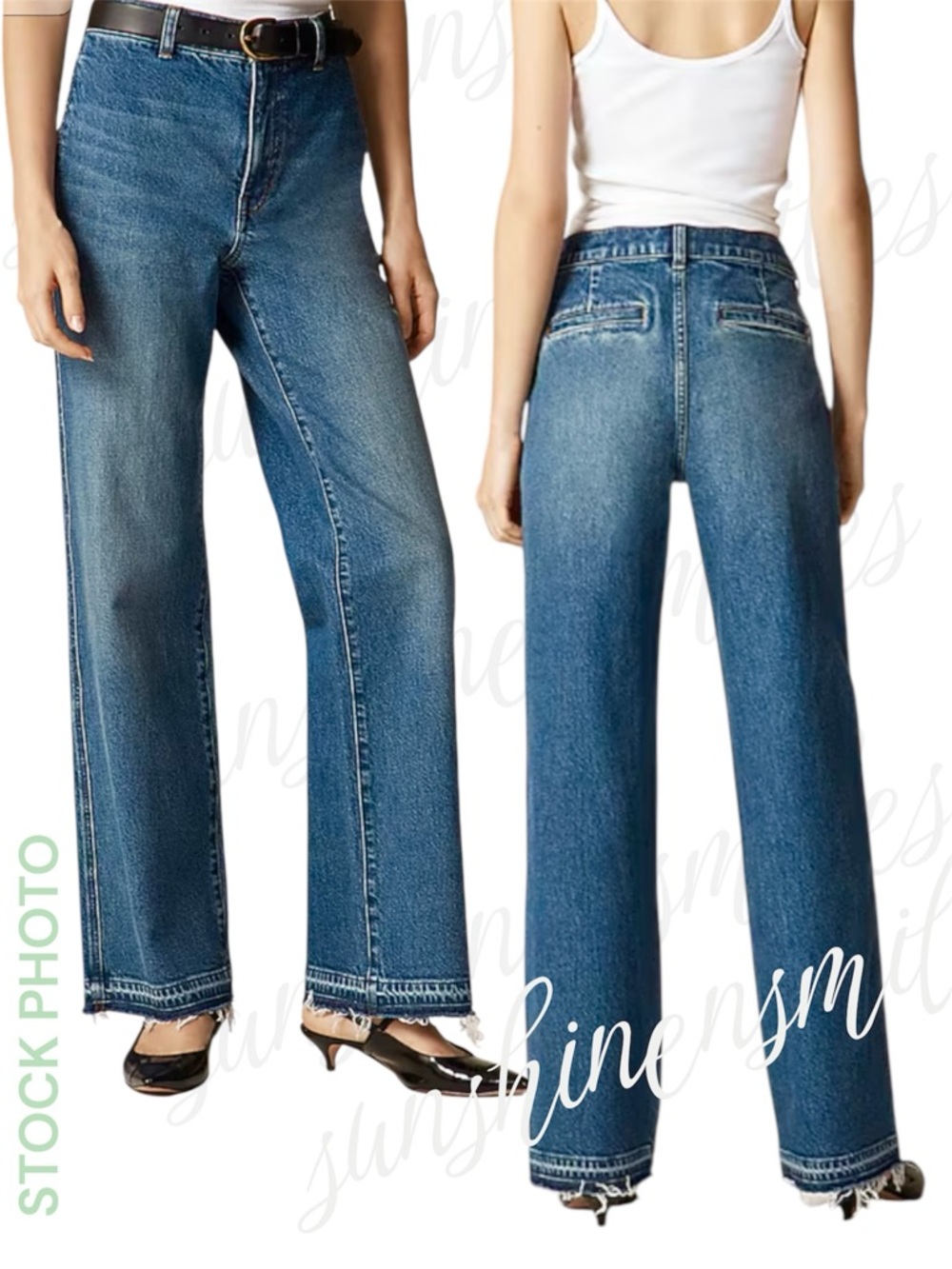 J.Crew JCREW Hudson Wash Petite Full-length Slim-Wide Trouser Denim Jean ~ 25P